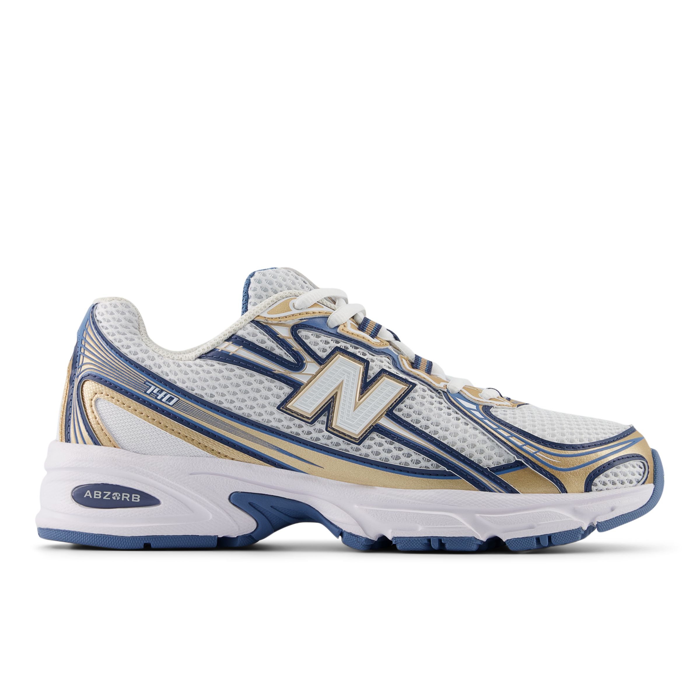 New Balance Unisex 740 in Blue/Brown/White Synthetic, size 6