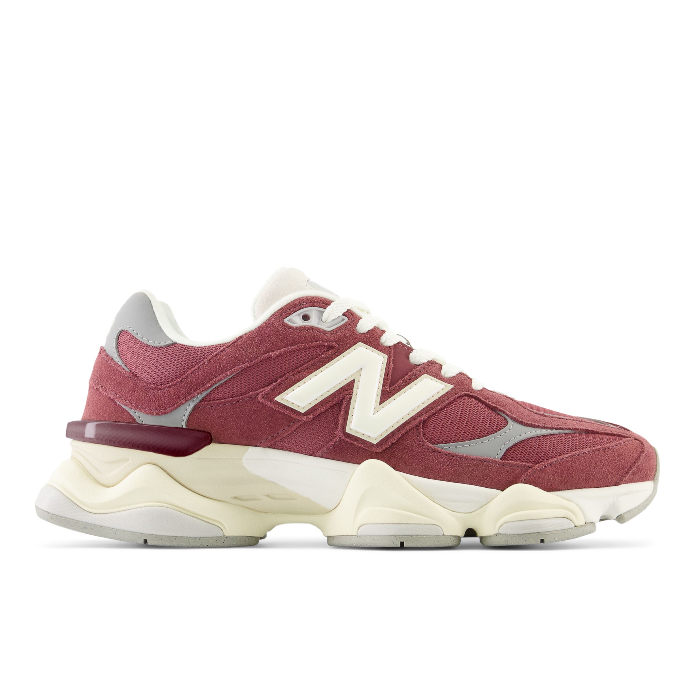 New Balance Unisex 9060 in Red/Grey/Beige Leather, size 12.5