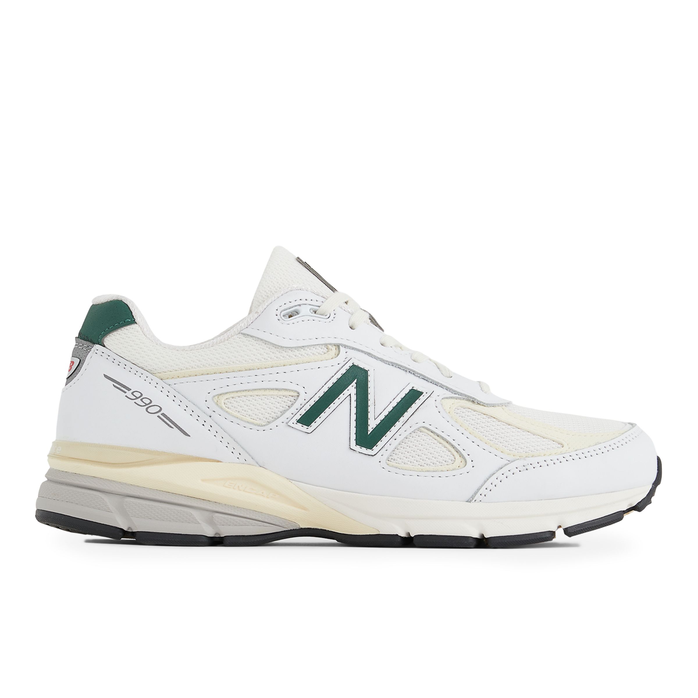 New Balance Unisex Made in USA 990v4 in Beige/Green Leather, size 10.5