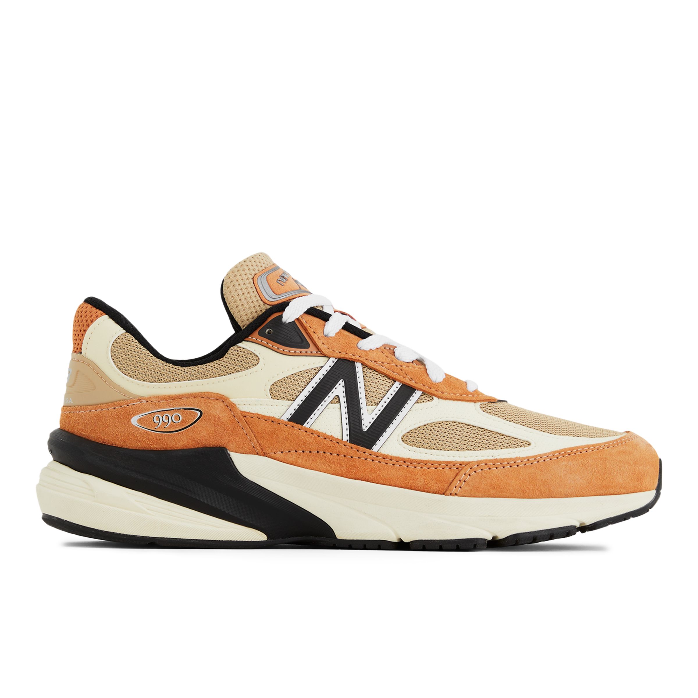 New Balance Unisex Made in USA 990v6 in Brown/Orange Leather, size 10