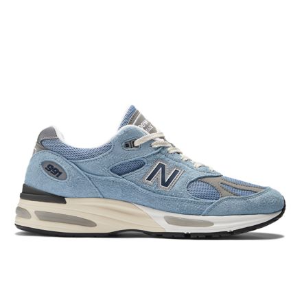 Made in UK 991v2 Grounded Pastels, Celestial Blue with Faded Denim with Moon Mist with Outer Space, U991BV2
