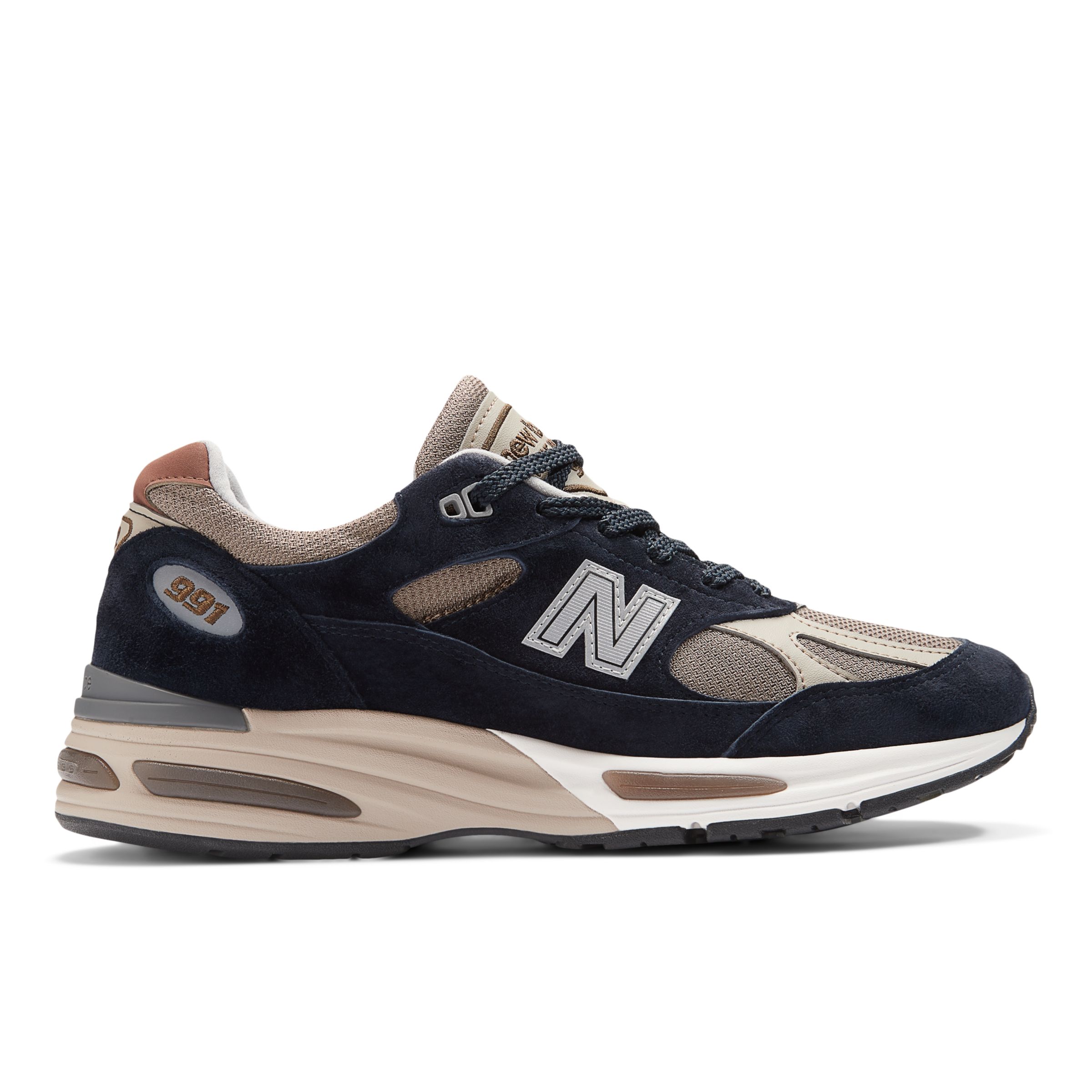 New Balance Unisex Made in UK 991v2 in Blau/Braun/Rot