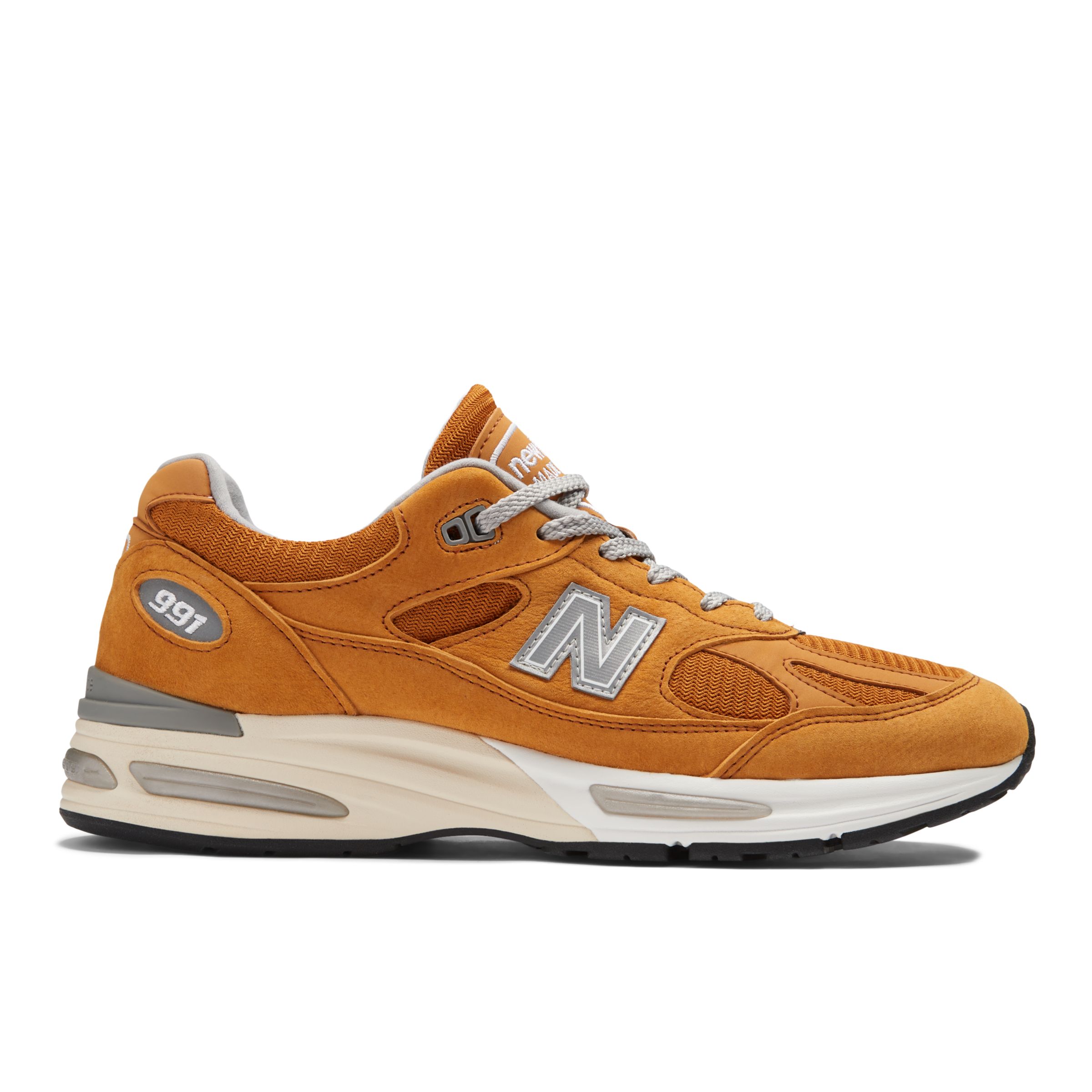 New Balance Unisex MADE in UK 991v2 Brights Revival in Yellow/Grey/White Suede/Mesh, size 11