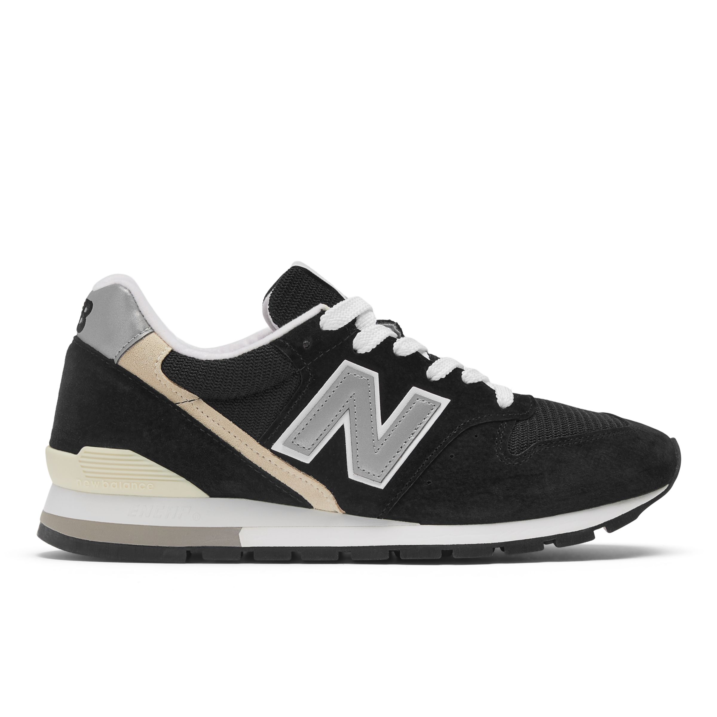 New Balance Unisex Made in USA 996 in Black/Grey Leather, size 5.5