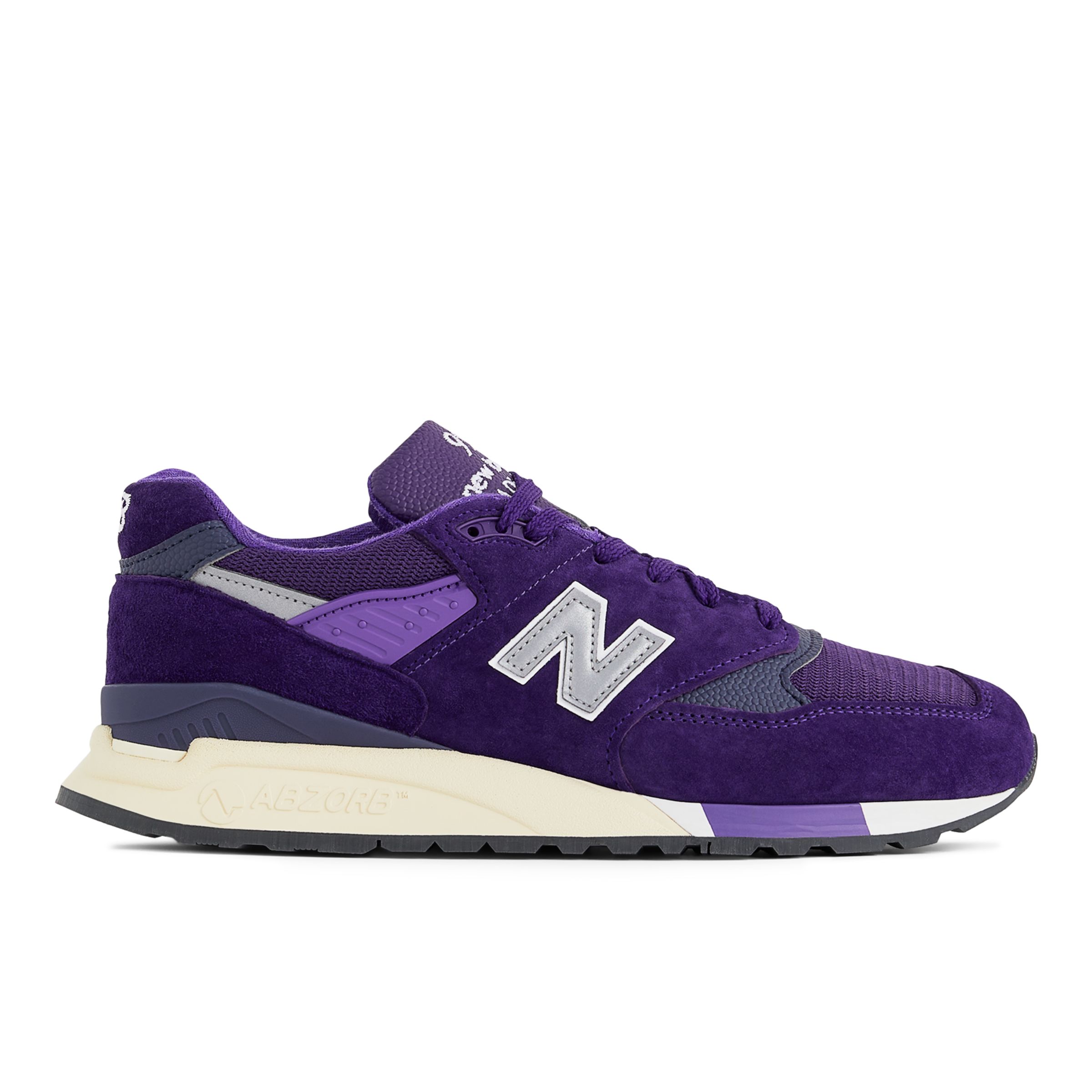 New Balance Unisex Made in USA 998 in Purple/Grey Leather, size 6.5