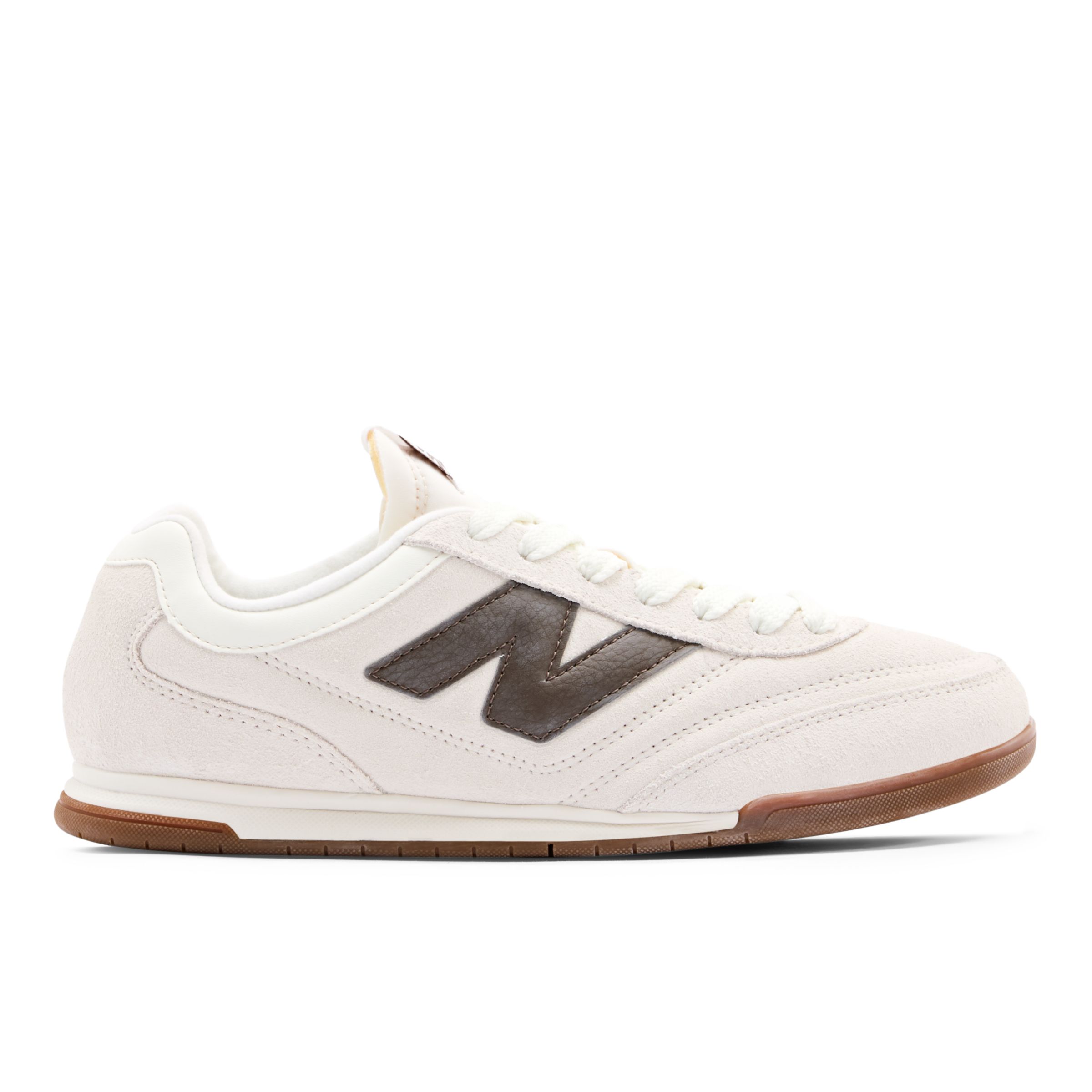 New Balance Unisex RC42 in White/Brown/Beige Suede/Mesh, size 4