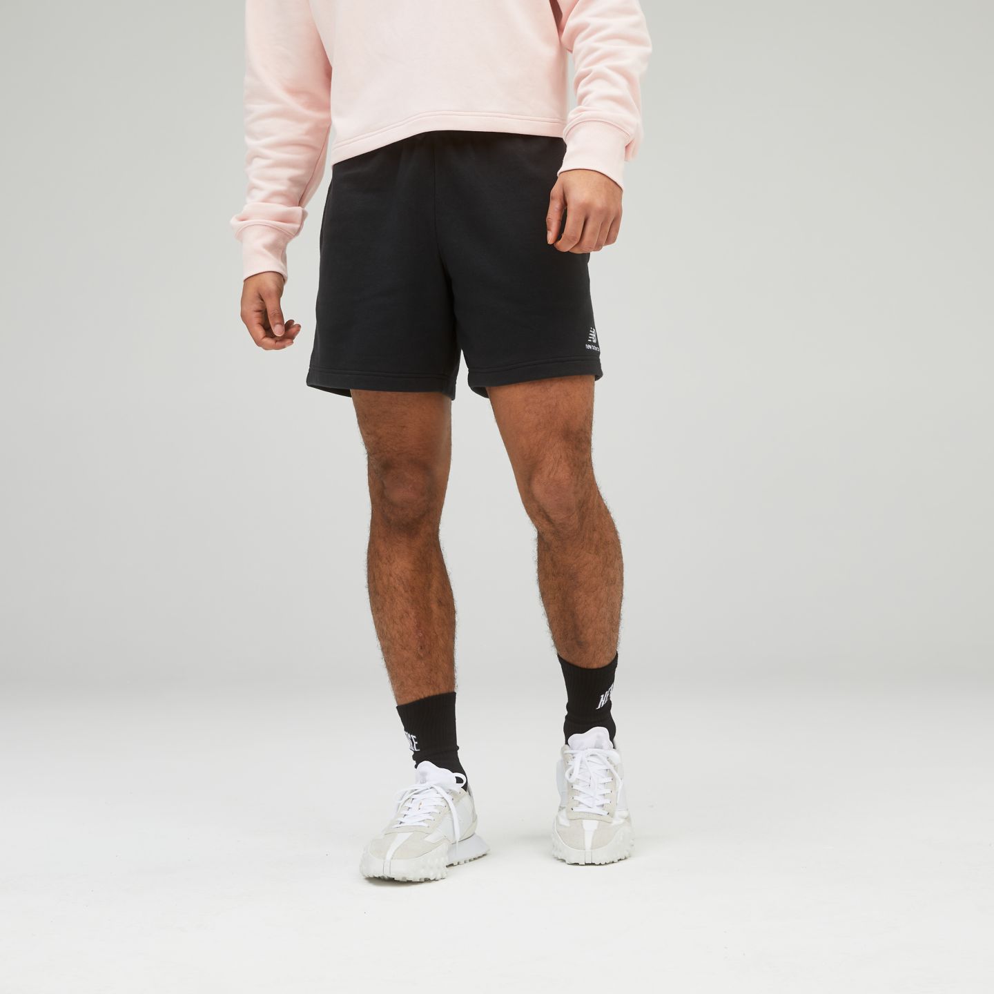 Мужские шорты New Balance Uni-ssentials French Terry Short, цвет: Чёрный — фото 4