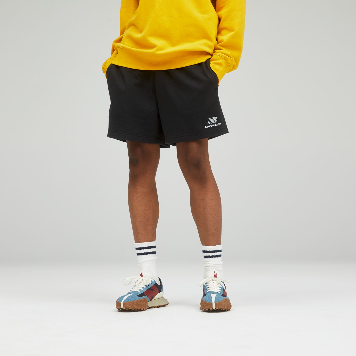 Мужские шорты New Balance Uni-ssentials French Terry Short, цвет: Чёрный — фото 3
