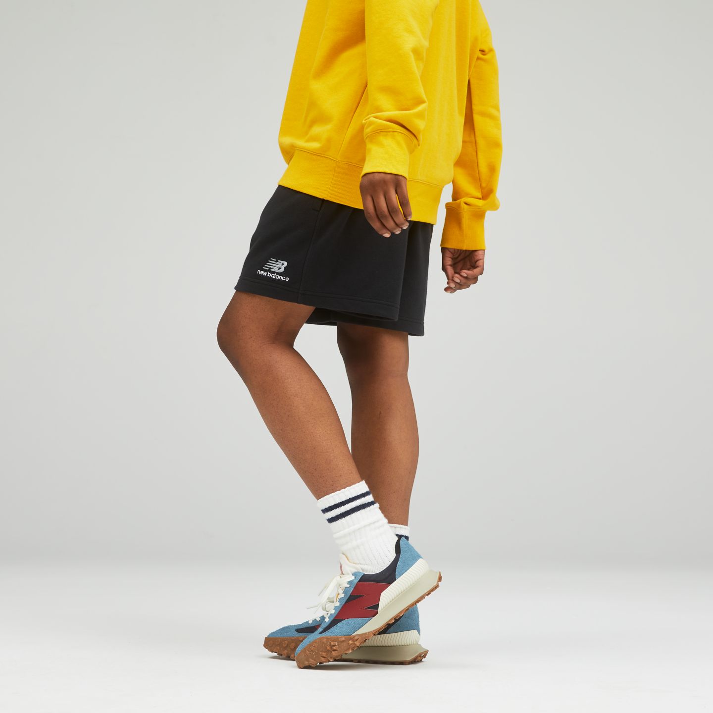 Мужские шорты New Balance Uni-ssentials French Terry Short, цвет: Чёрный — фото 2