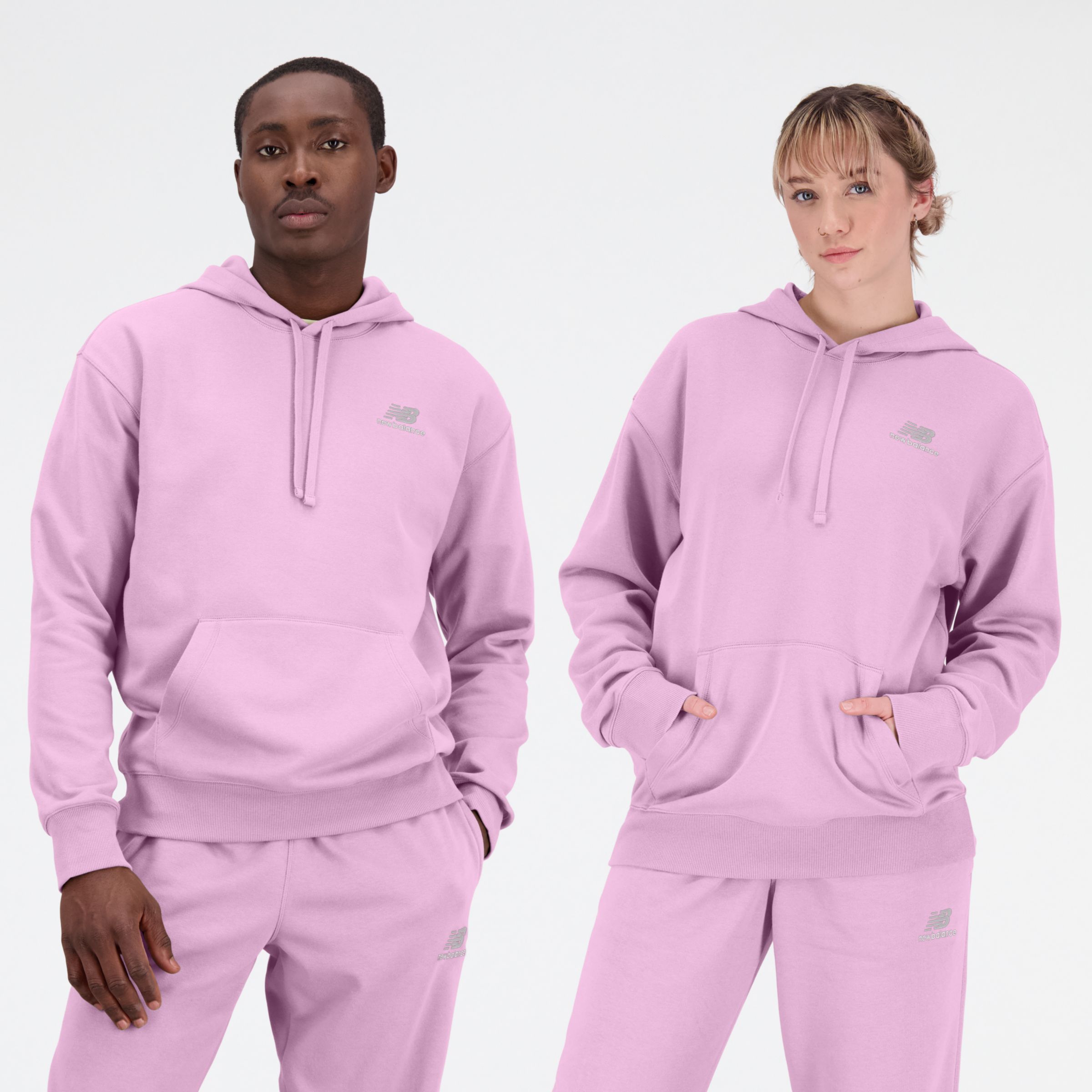 

New Balance Unisexe Sweats à capuche Uni-ssentials French Terry en Mauve, Cotton, Taille U3