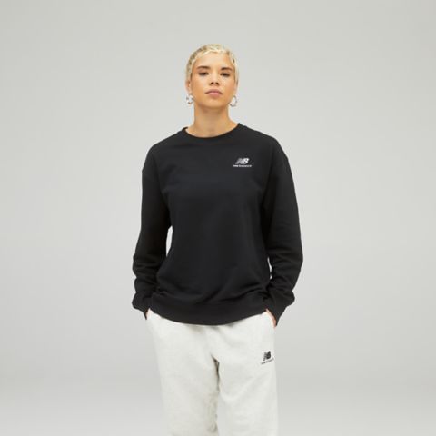 Мужская толстовка New Balance Uni-ssentials French Terry Crewneck, цвет: Чёрный