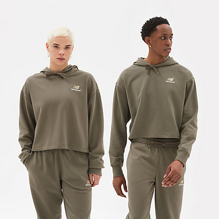 New Balance Uni-ssentials French Terry Crop Hoodie, UT21502DRC image number null