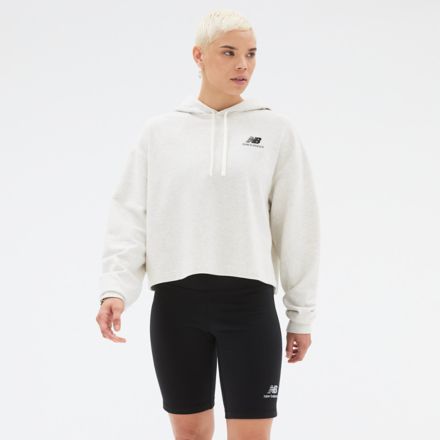 Adidas women's cropped sales french terry hoodie