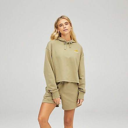 New Balance Uni-ssentials French Terry Crop Hoodie, UT21502TCO image number null