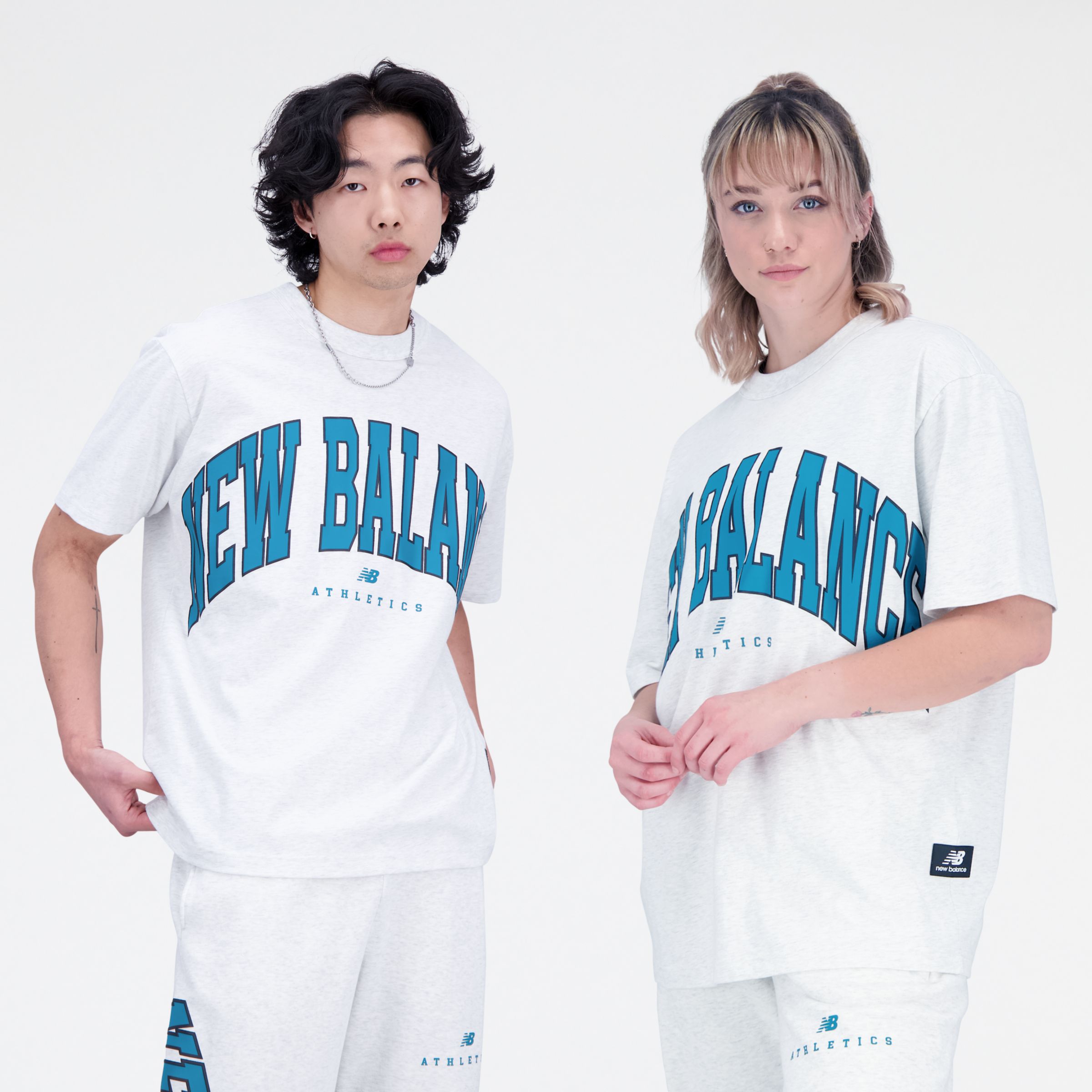 

New Balance Gender Neutral Uni-ssentials Warped Classics Cotton Jersey T-Shirt Gender Neutral White - White