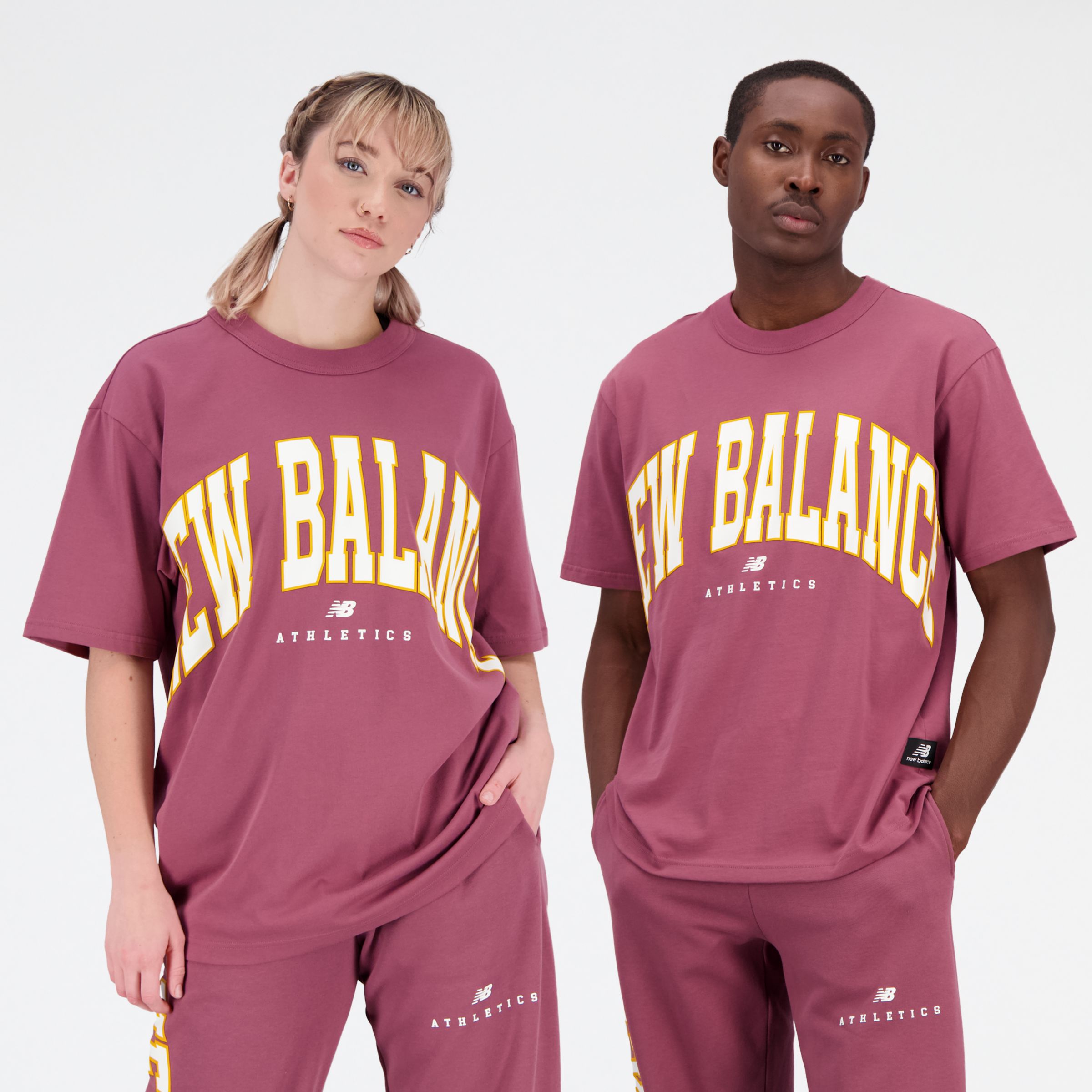 

New Balance Gender Neutral Uni-ssentials Warped Classics Cotton Jersey T-Shirt Gender Neutral Red - Red