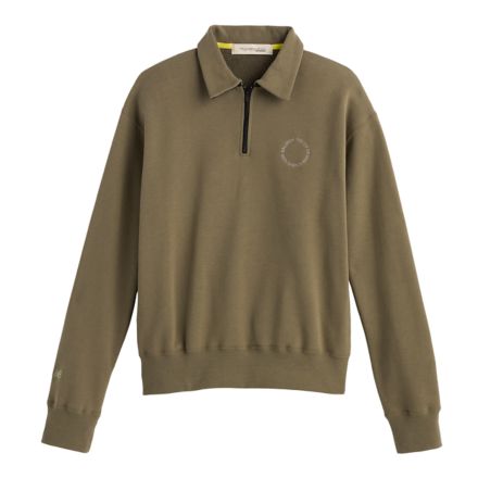 Quarter Zip French Terry 上衣, 黃緑, UT45171CGN