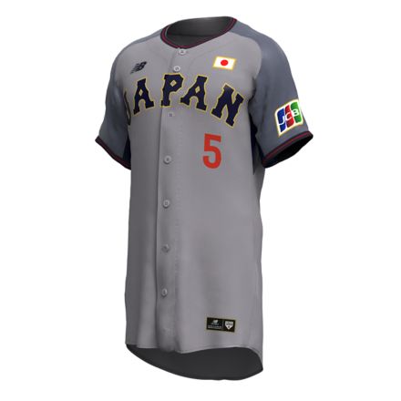 【受注生産】侍ジャパン オーセンティックユニフォーム #5 松尾 汐恩, Grey, UT6235NXGR