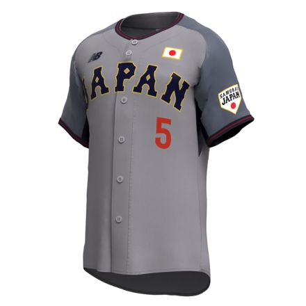 【受注生産】侍ジャパン レプリカユニフォーム #5 松尾 汐恩, Grey, UT627054GR