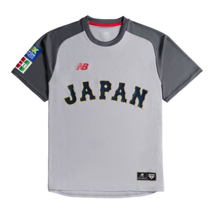 侍ジャパン JAPANオーセンティックショートスリーブTシャツ, Grey, UT62A1OXGR
