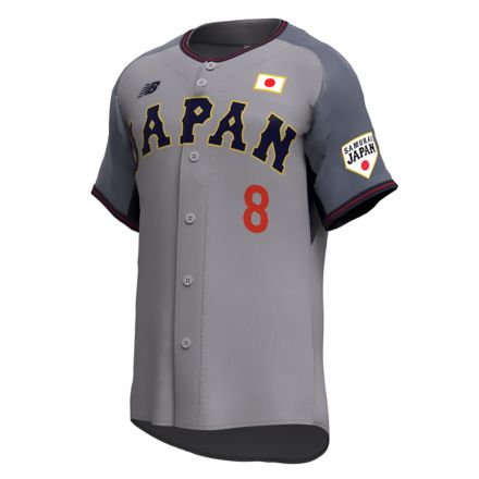 【受注生産】侍ジャパン レプリカユニフォーム #8 渡部 聖弥, Grey, UT62F4V3GR
