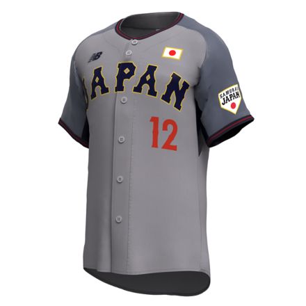 【受注生産】侍ジャパン レプリカユニフォーム #12 竹丸 和幸, Grey, UT62R3VVGR