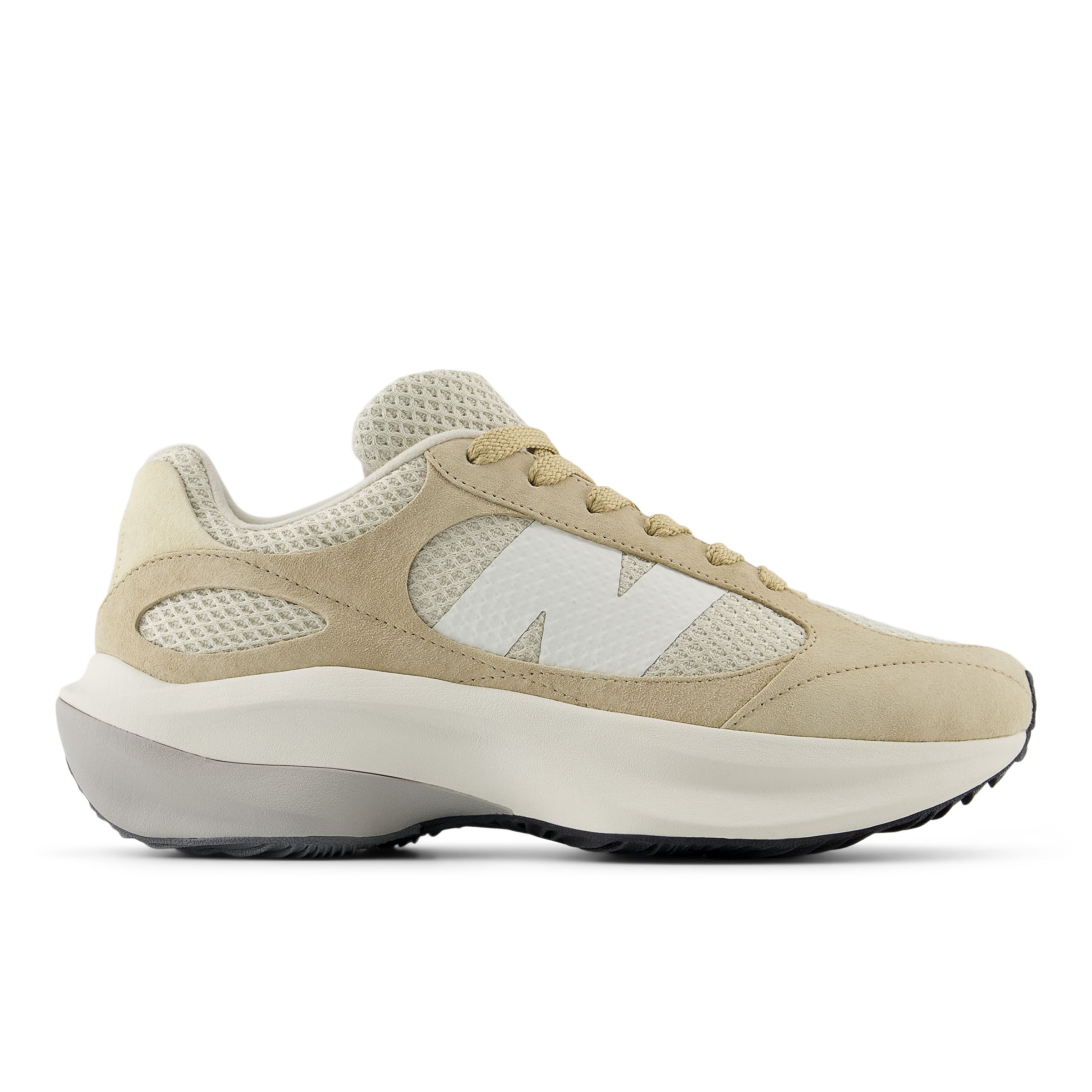 New Balance Unisex WRPD Runner in Beige/Grey/White Suede/Mesh, size 7