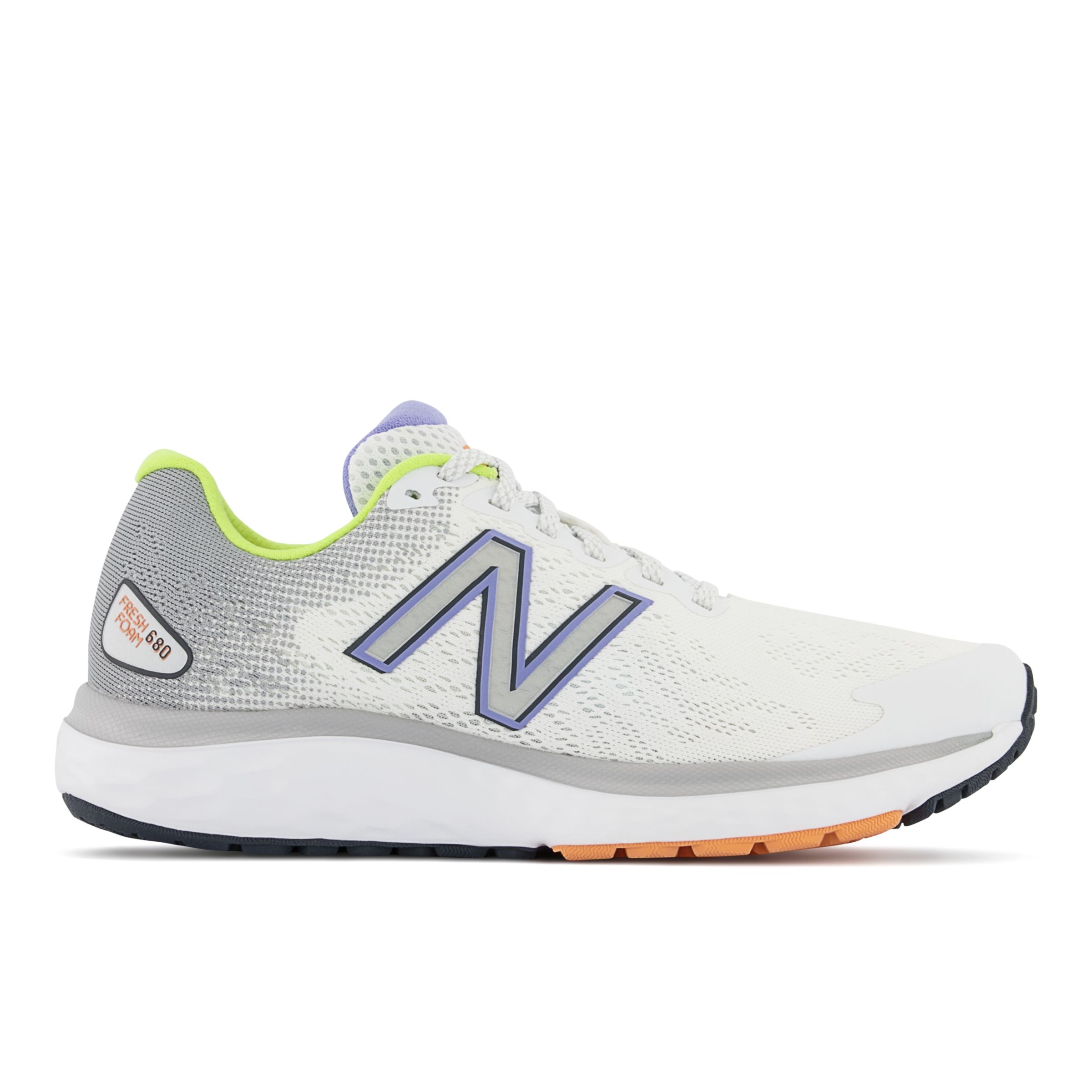 

New Balance Women's Fresh Foam 680v7 White/Grey/Purple/Yellow - White/Grey/Purple/Yellow