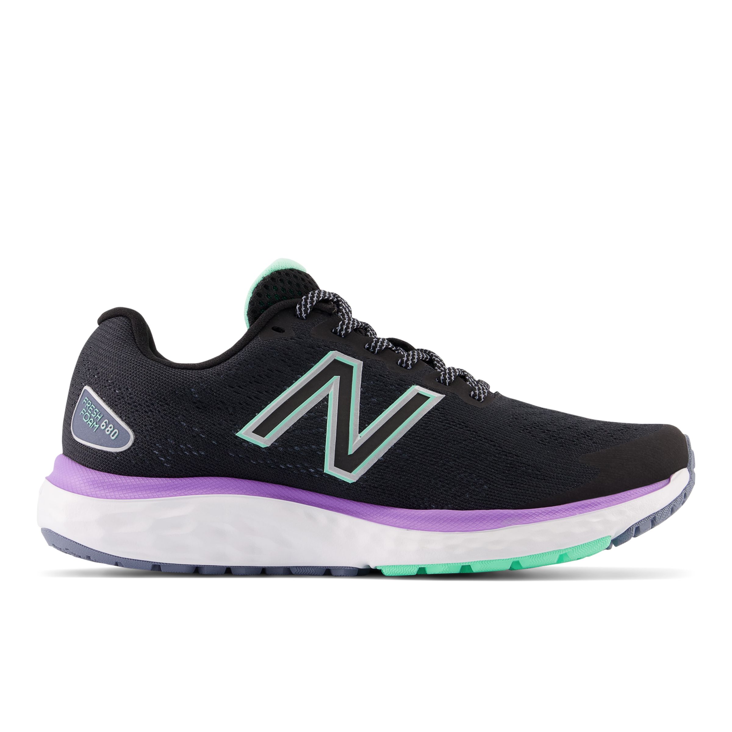 

New Balance Women's Fresh Foam 680v7 Black/Green/Purple - Black/Green/Purple