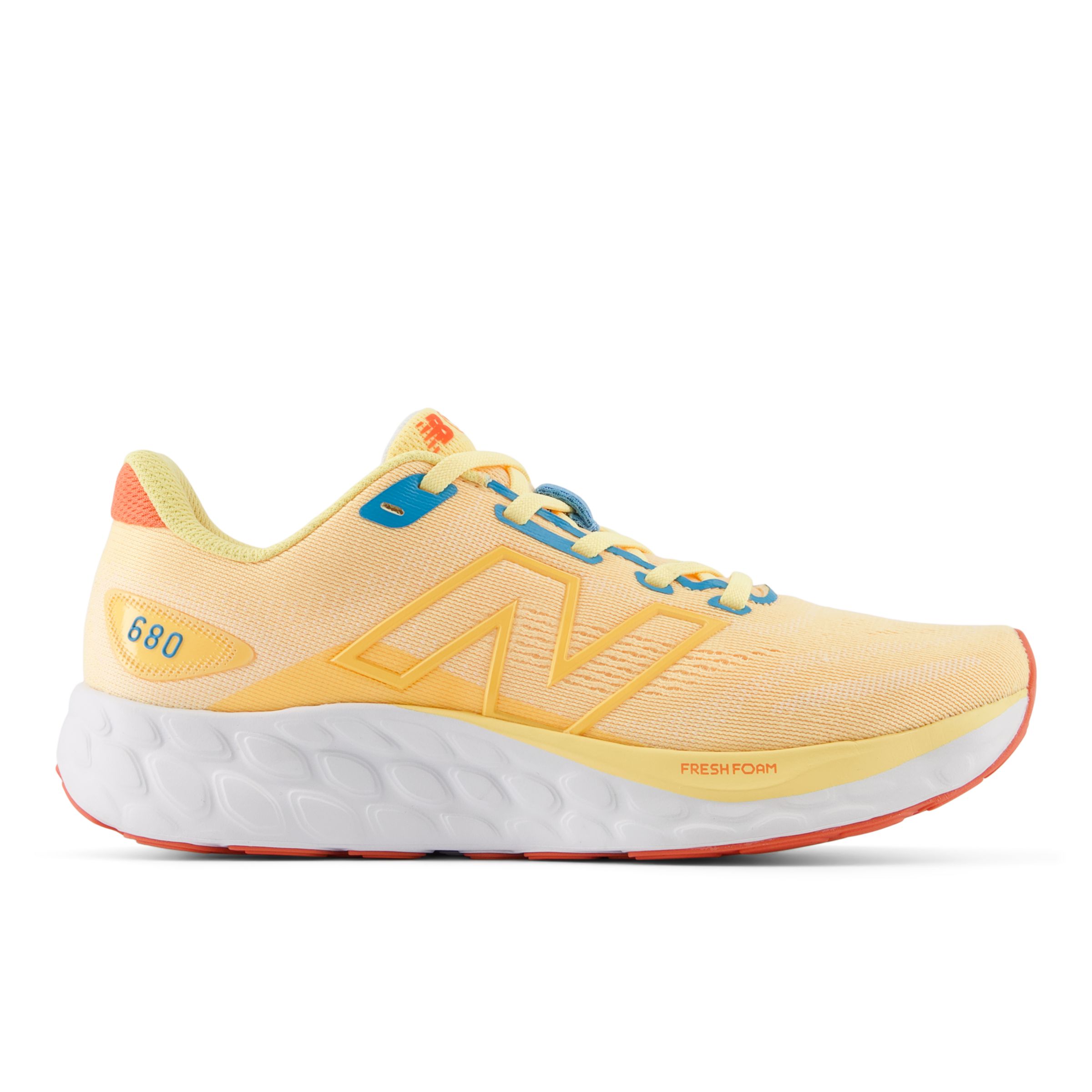 뉴발란스 New Balance Fresh Foam 680v8,White Peach with Coastal Blue and Gulf Red