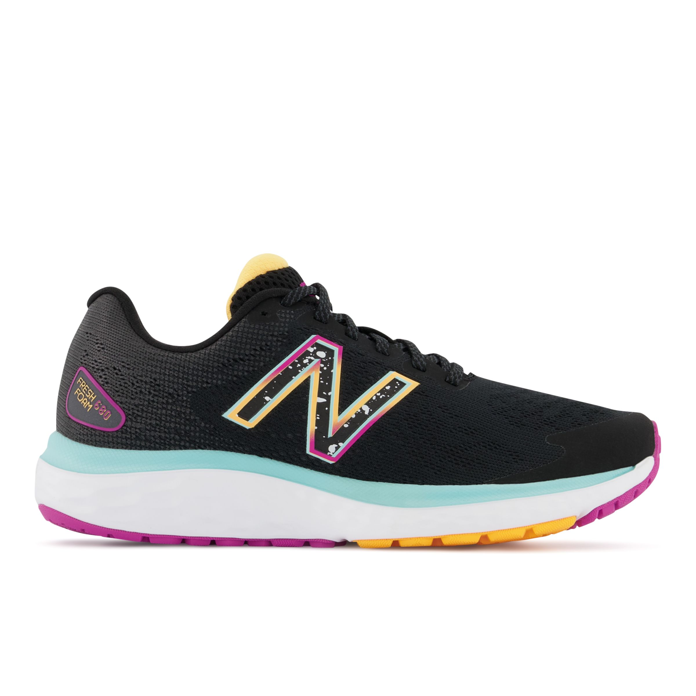 

New Balance Women's Fresh Foam 680v7 Black/Blue/Yellow - Black/Blue/Yellow