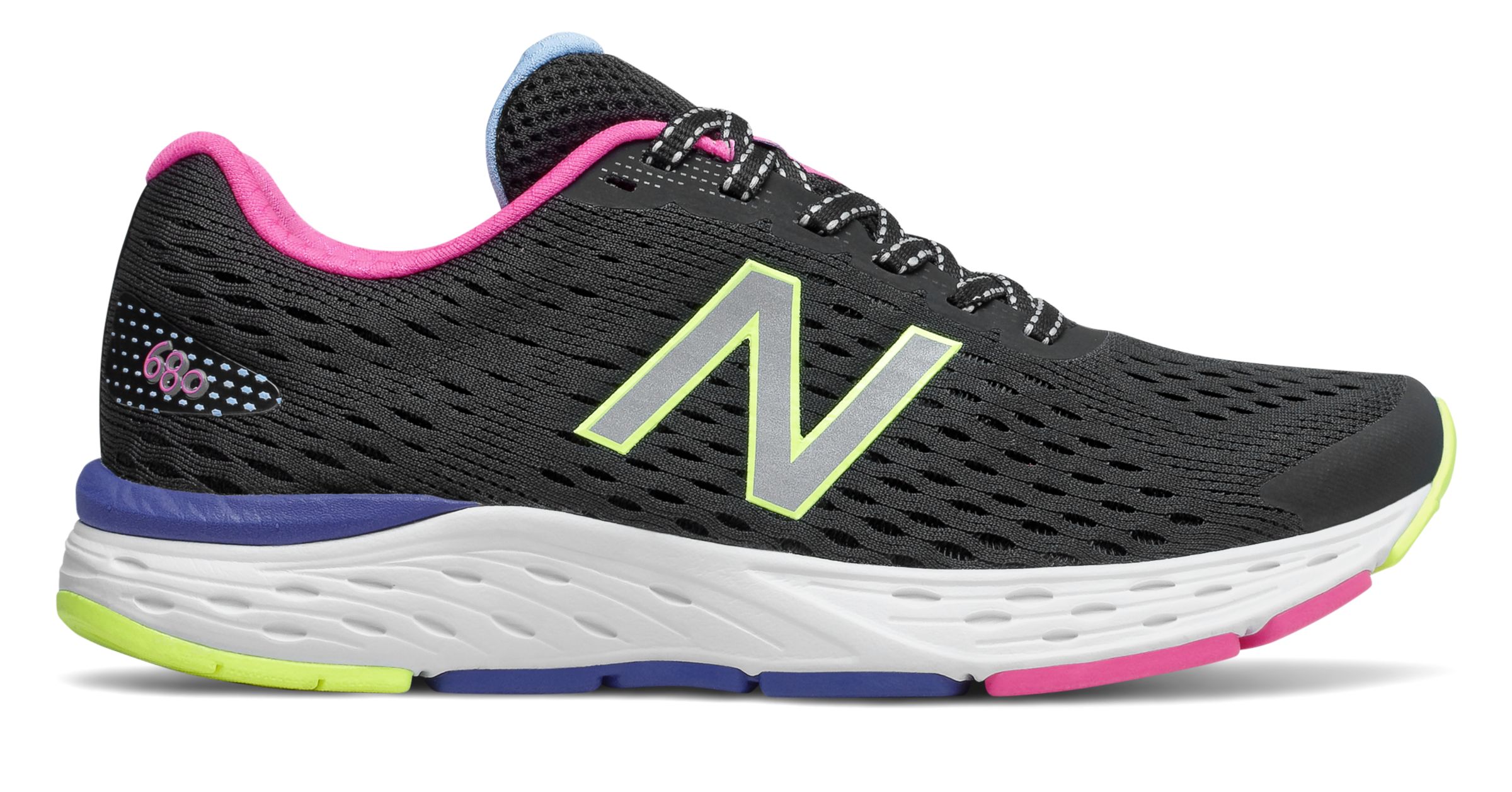 

New Balance Women's 680v6 Black/Pink/Blue - Black/Pink/Blue