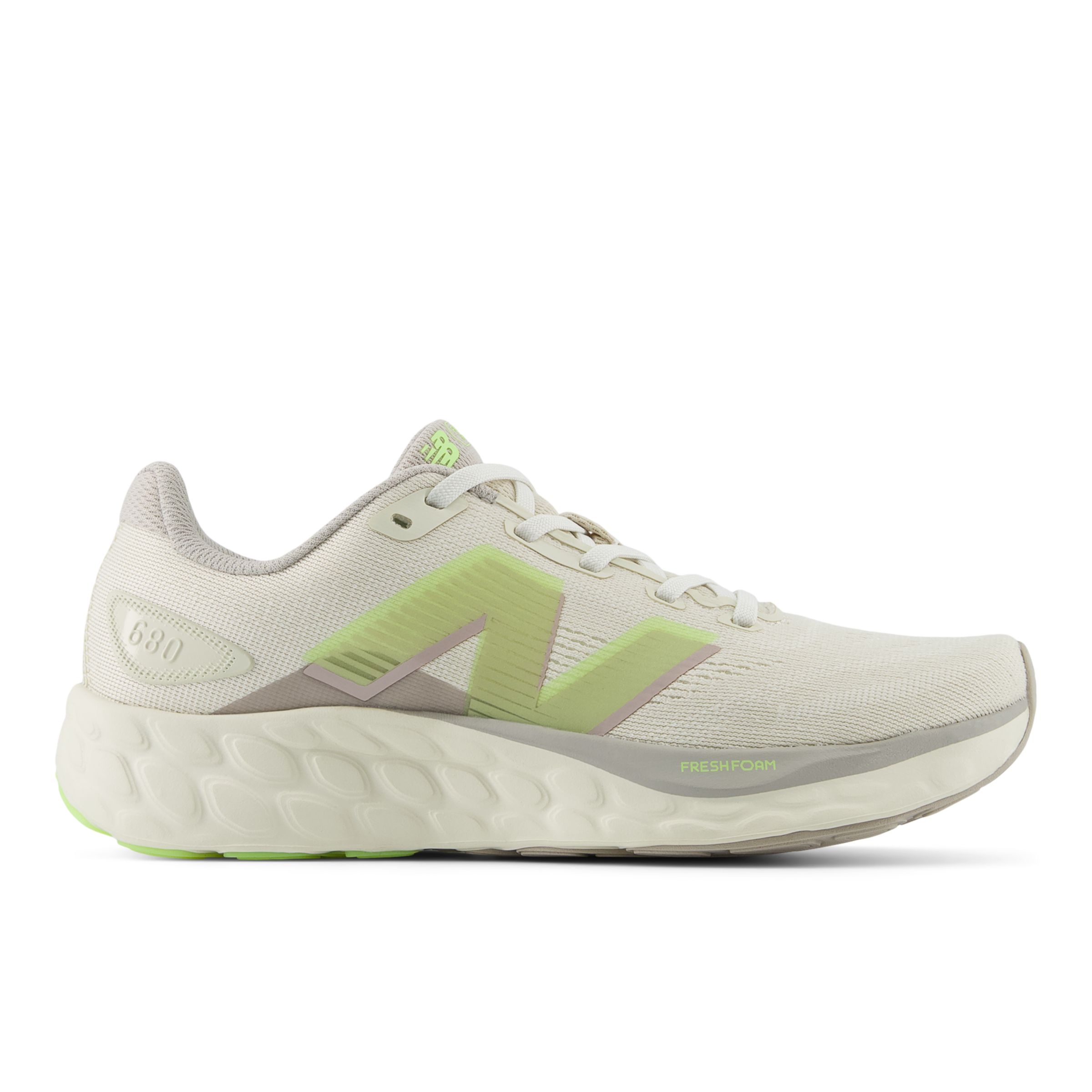 

New Balance Women's Fresh Foam 680v8 Beige/White/Grey/Green - Beige/White/Grey/Green