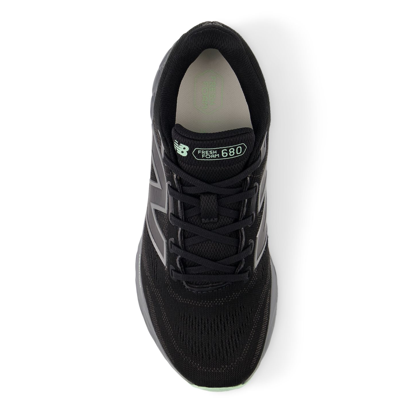 Женские кроссовки New Balance Fresh Foam 680v8 Waterproof, цвет: Чёрный / Зелёный — фото 3