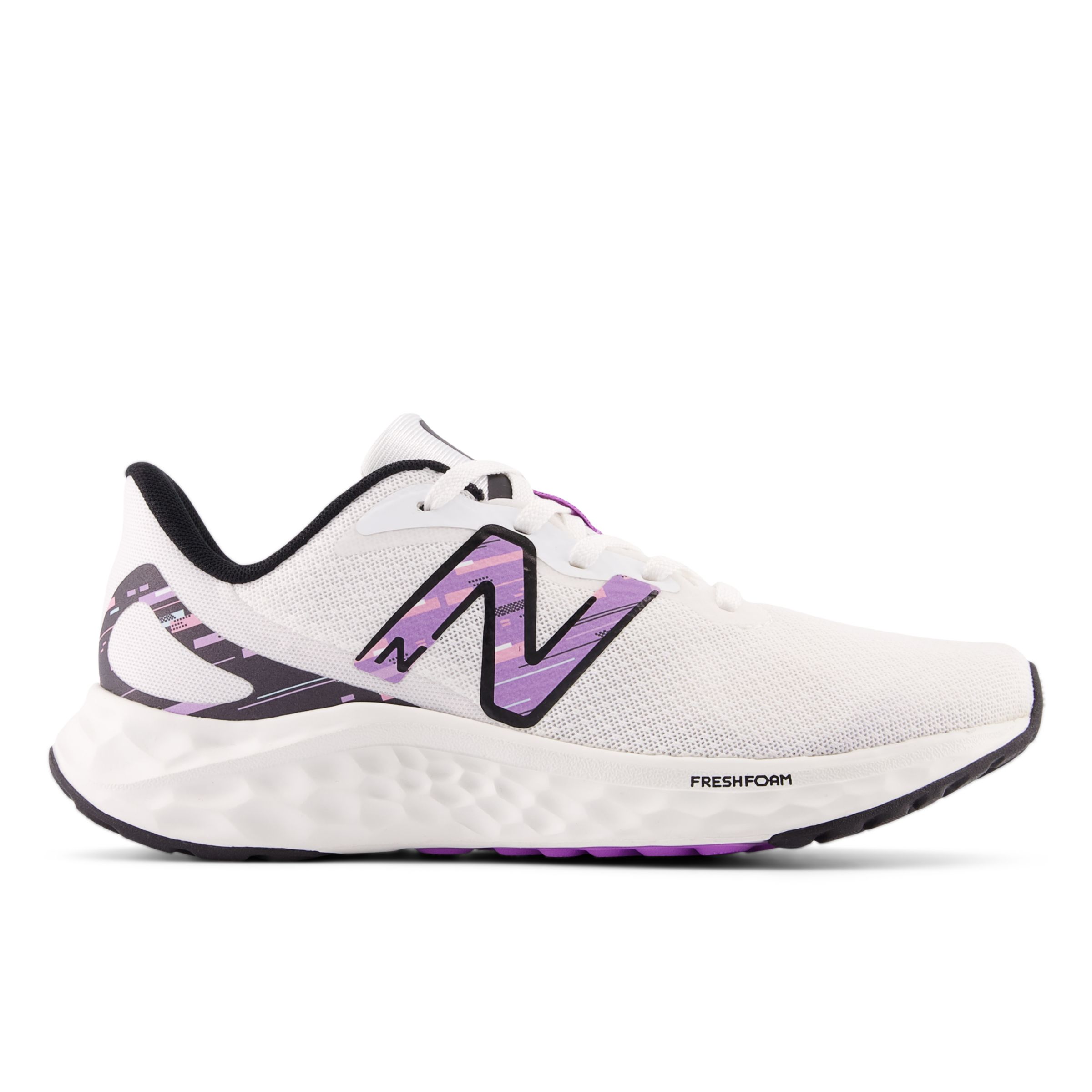 뉴발란스 New Balance Fresh Foam Arishi v4,White with Black and Purple Fade