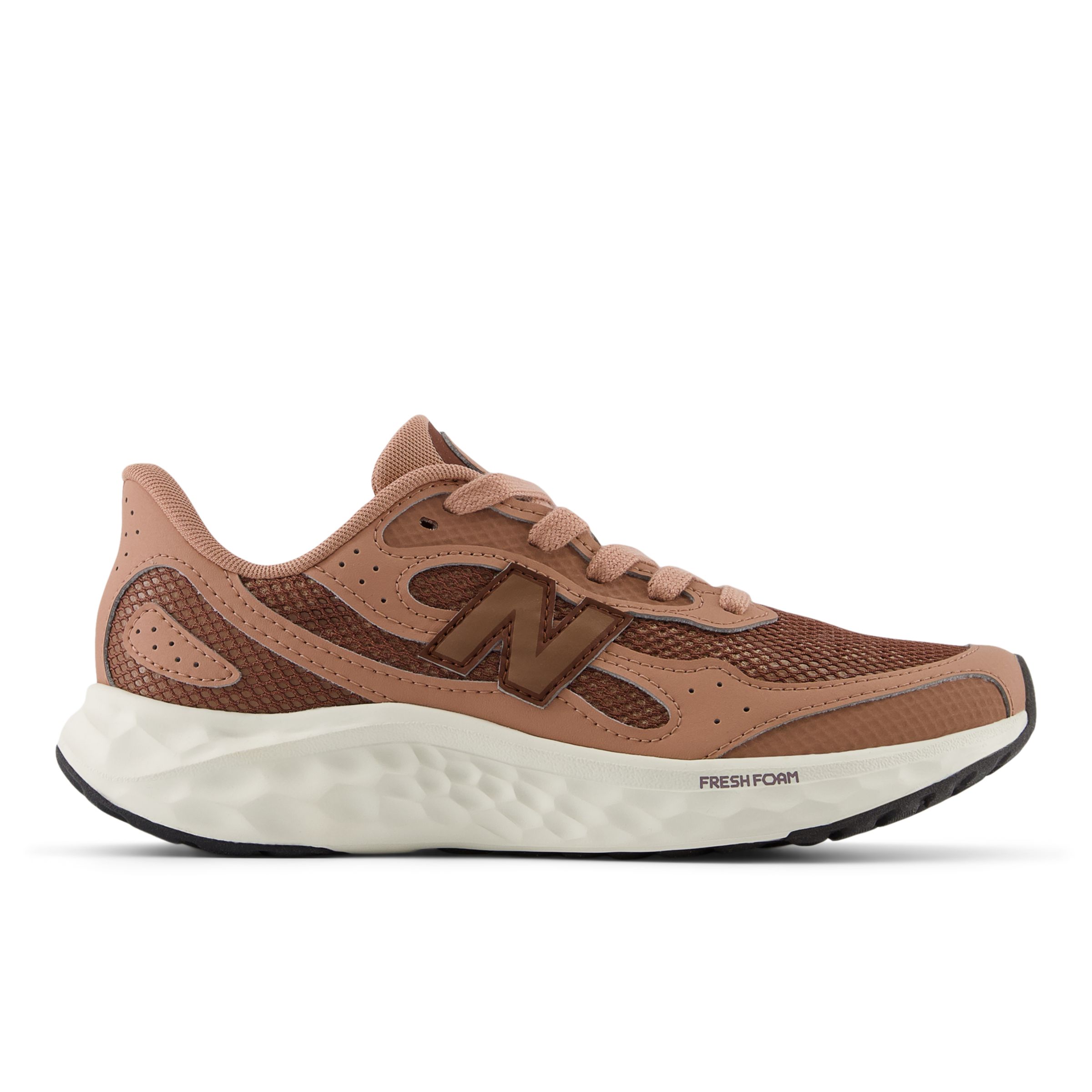 New Balance Women's Fresh Foam ARISHI v4 TIRALUX in Brown Synthetic, size 5 Narrow