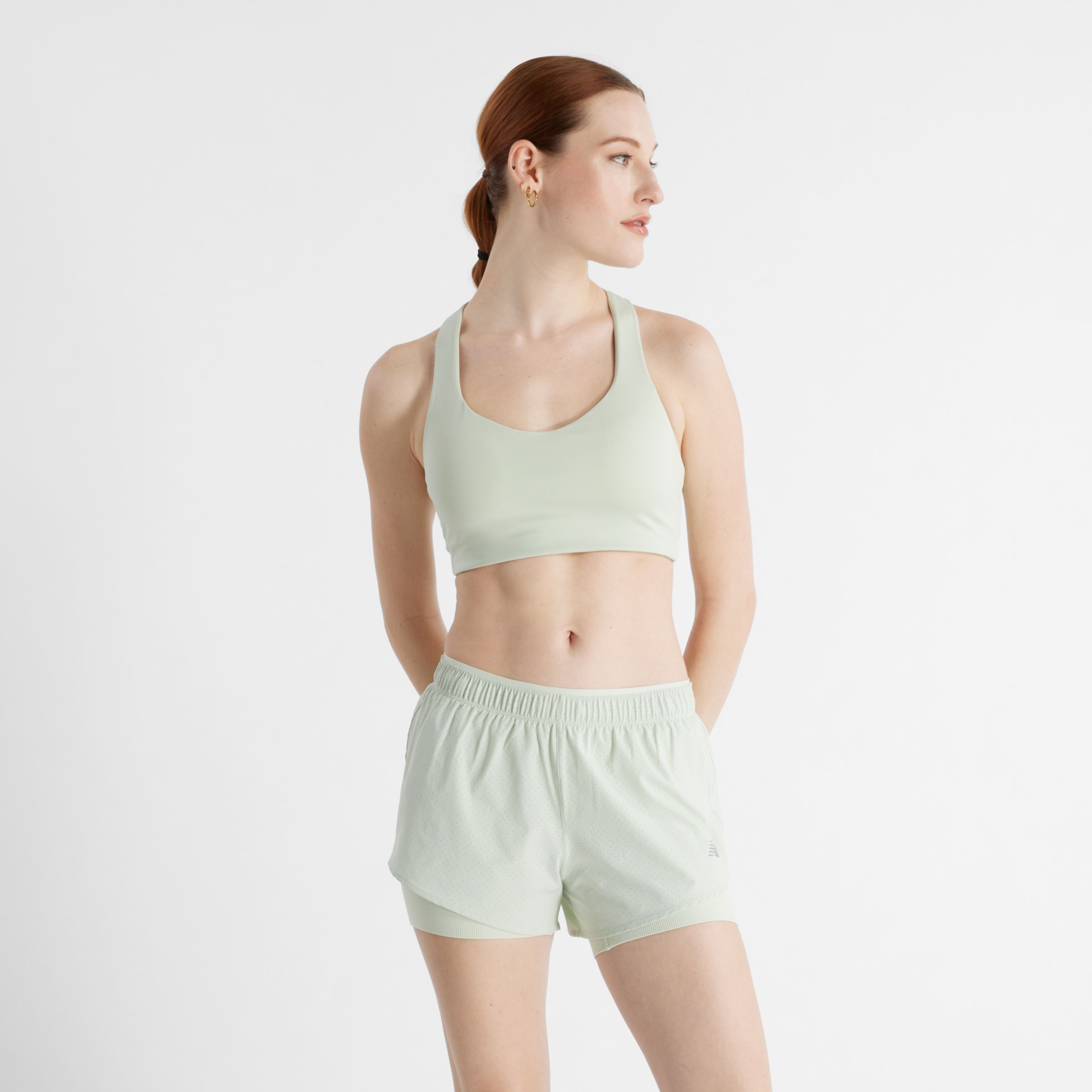 New Balance Women's NB Power X Bra in Green Poly Knit, size X-Large