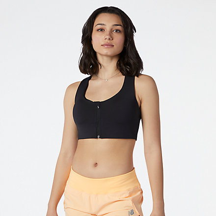 New Balance NB Power X Zip Front Bra, WB01033BK image number null