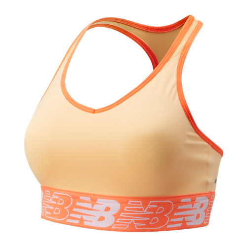 new balance women's nb pace bra 3.0 in orange poly knit, size x-small