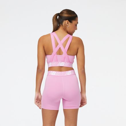 New Balance RELENTLESS CROP BRA - Medium support sports bra -  raspberry/pink 