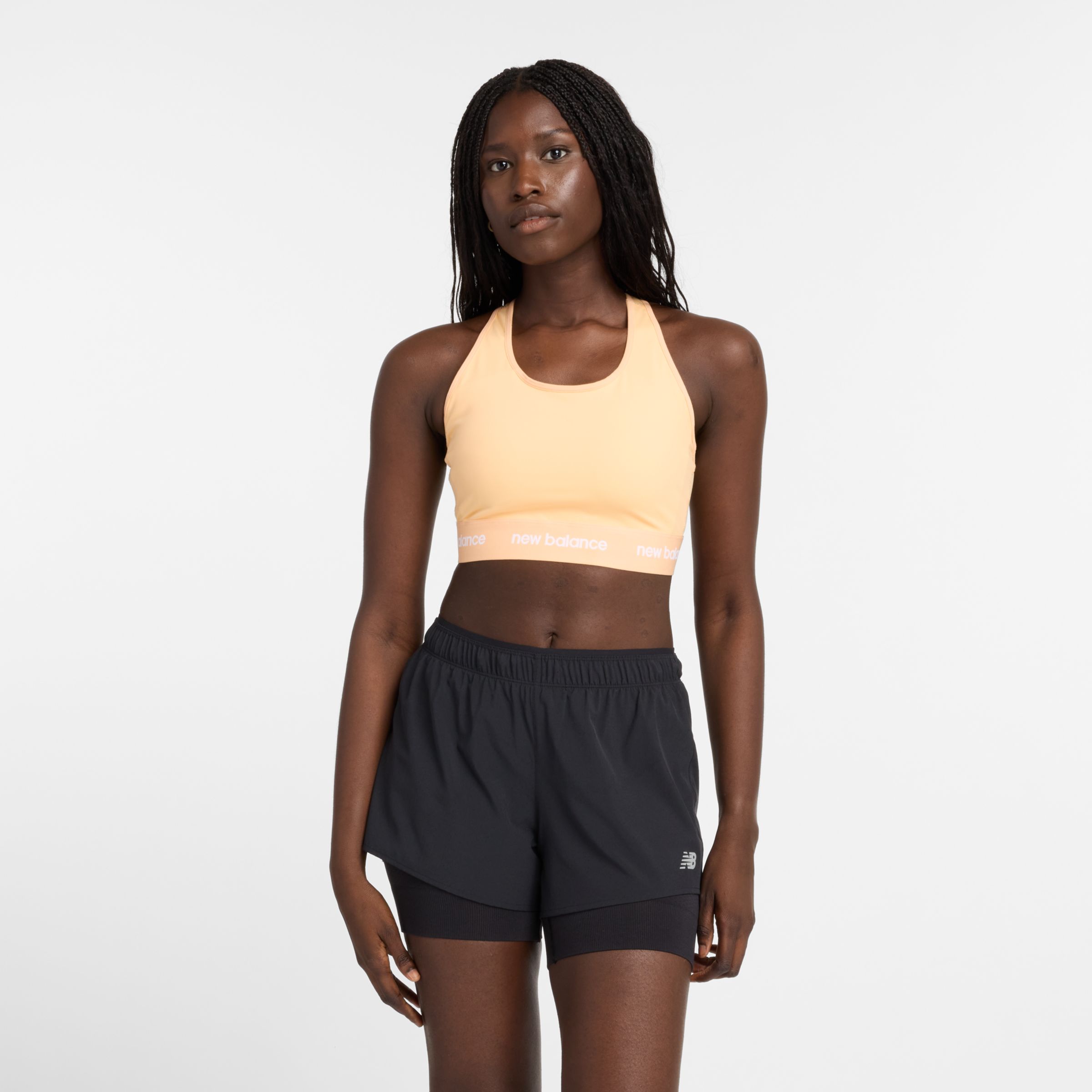 

New Balance Women's NB Sleek Medium Support Sports Bra Orange - Orange