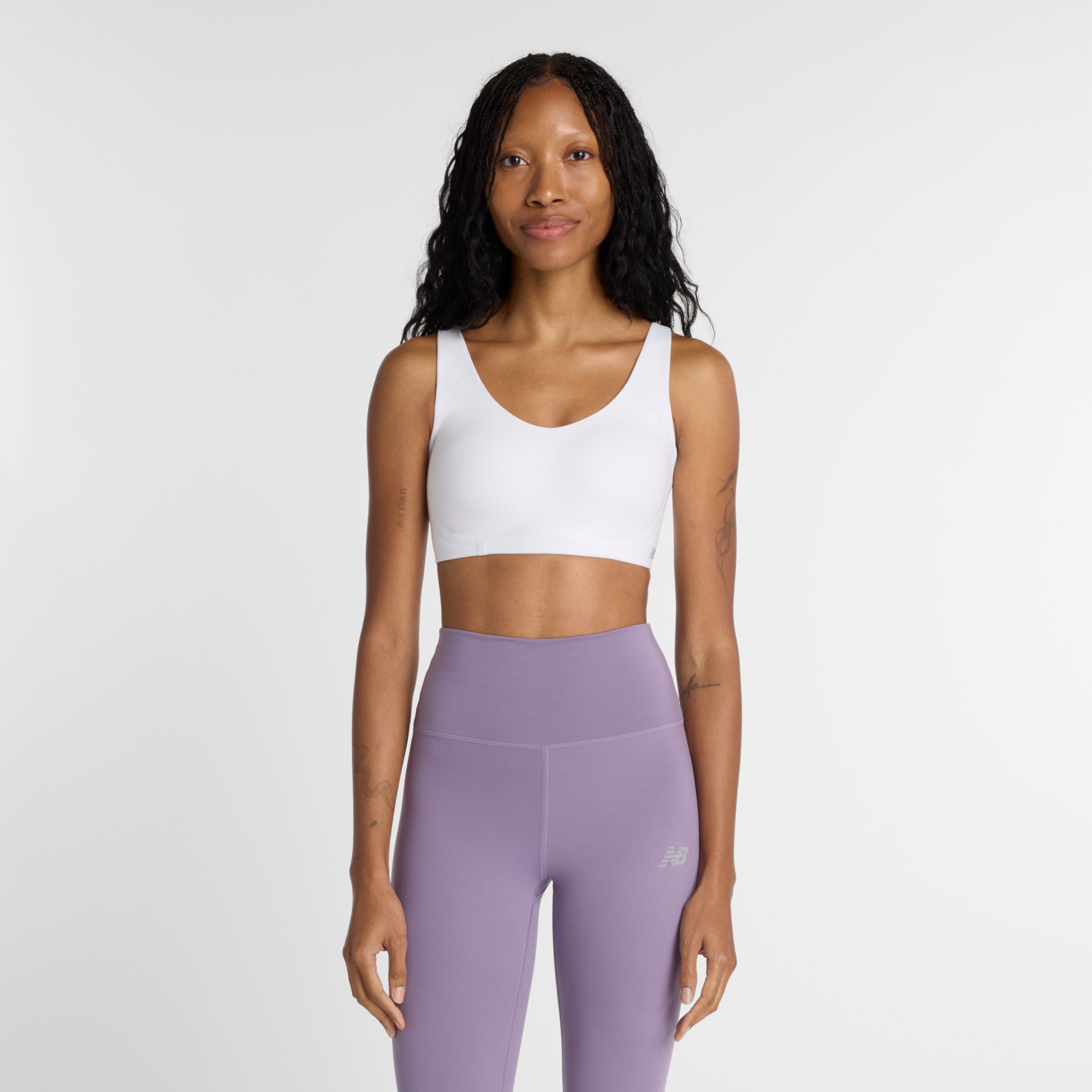 New Balance  Kvinnor NB RC Bra i Vit Poly Sticka, Storlek XS