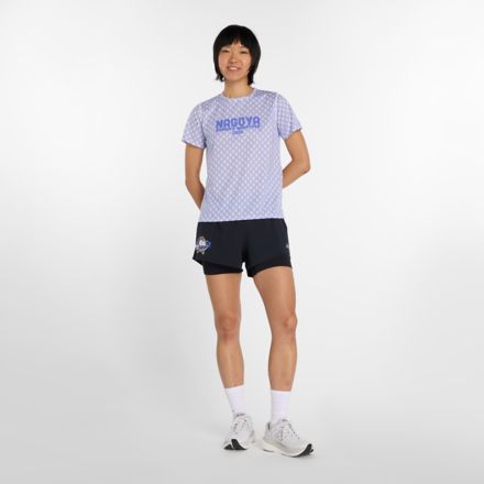 名古屋RC 2-in-1ウィメンズショート3インチ, BLACK, WB61F9YPBK