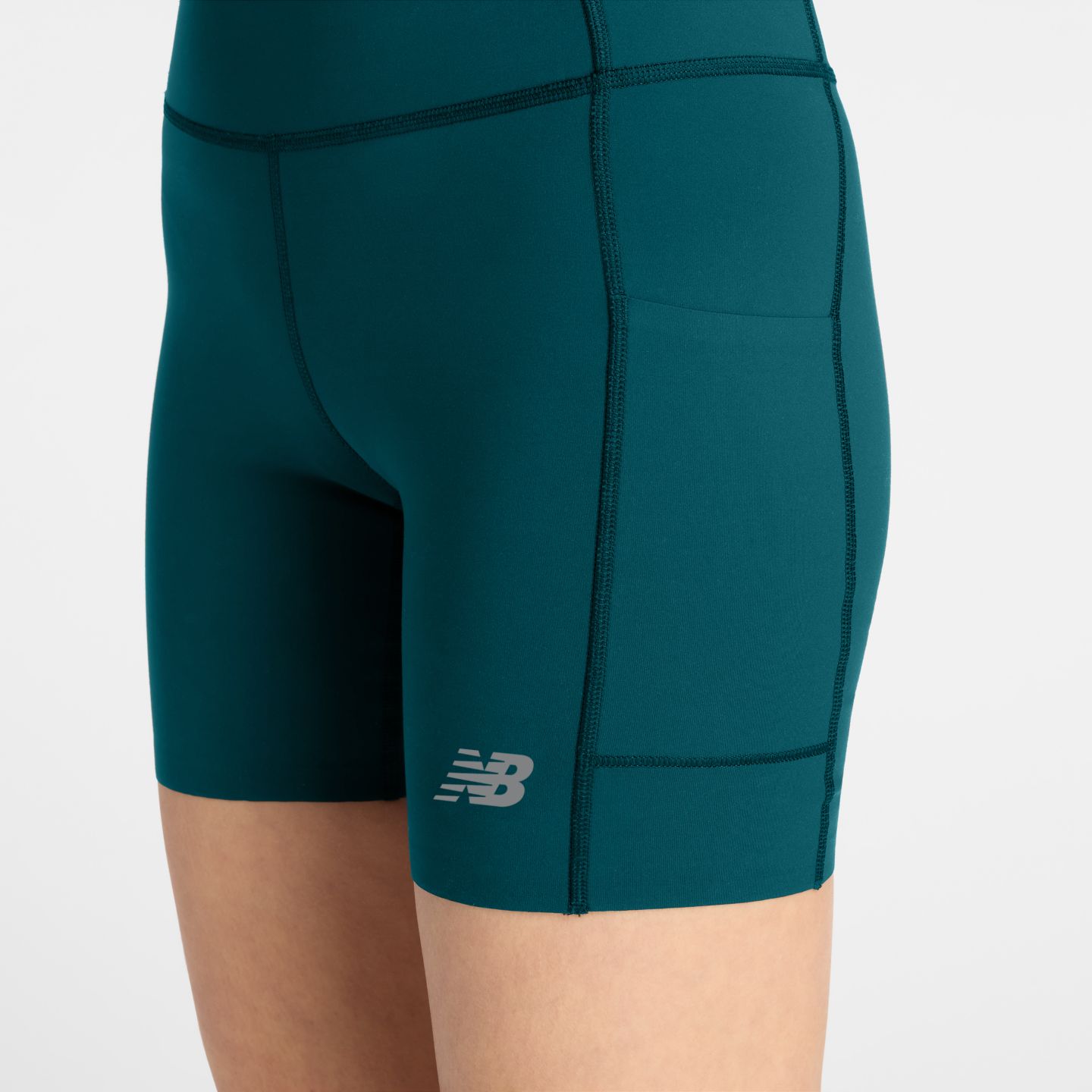 Женские шорты New Balance RC Elite Storage Short 6", цвет: Зелёный — фото 3