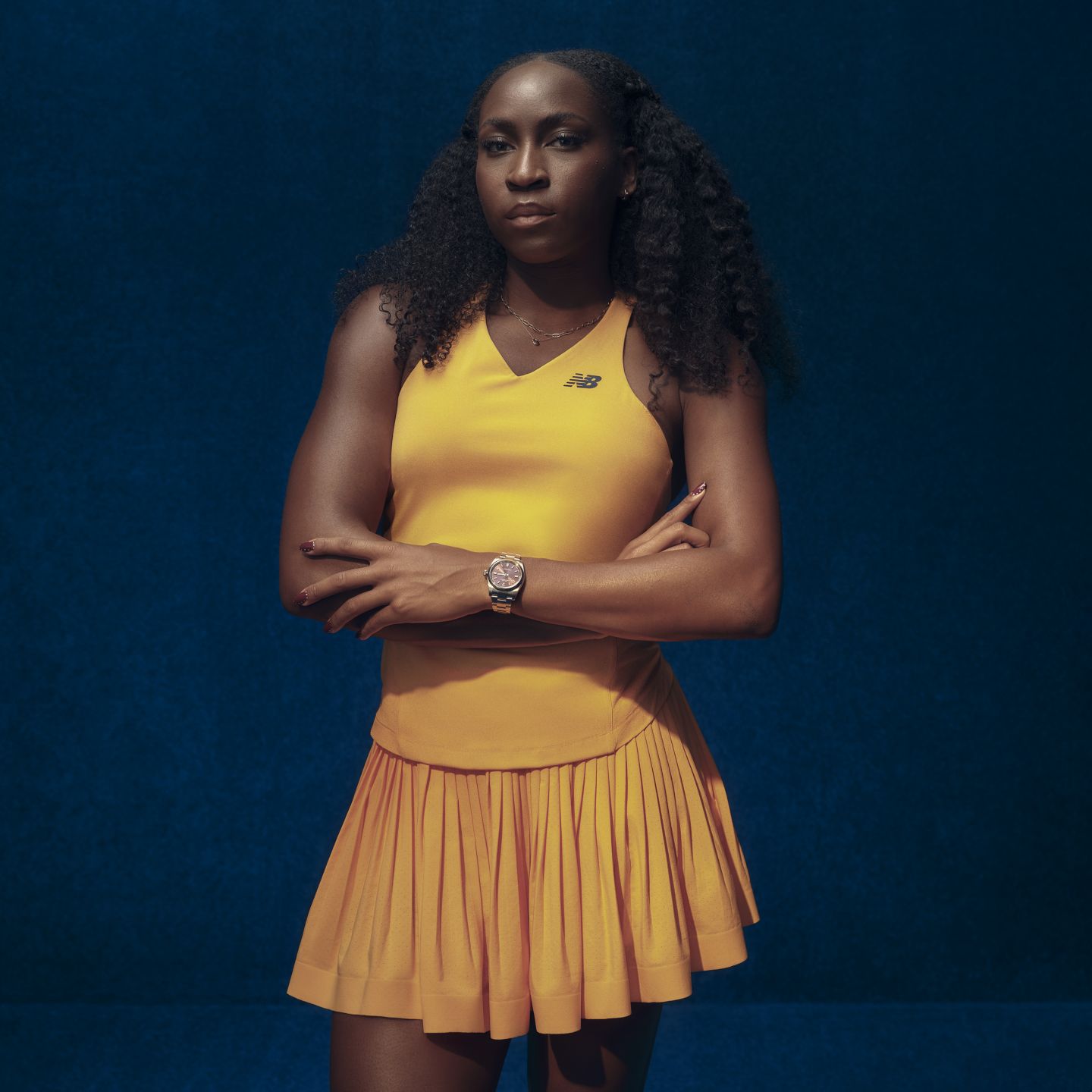 Женская юбка New Balance Coco Gauff Signature Melbourne, цвет: Тёмно-синий — фото 3