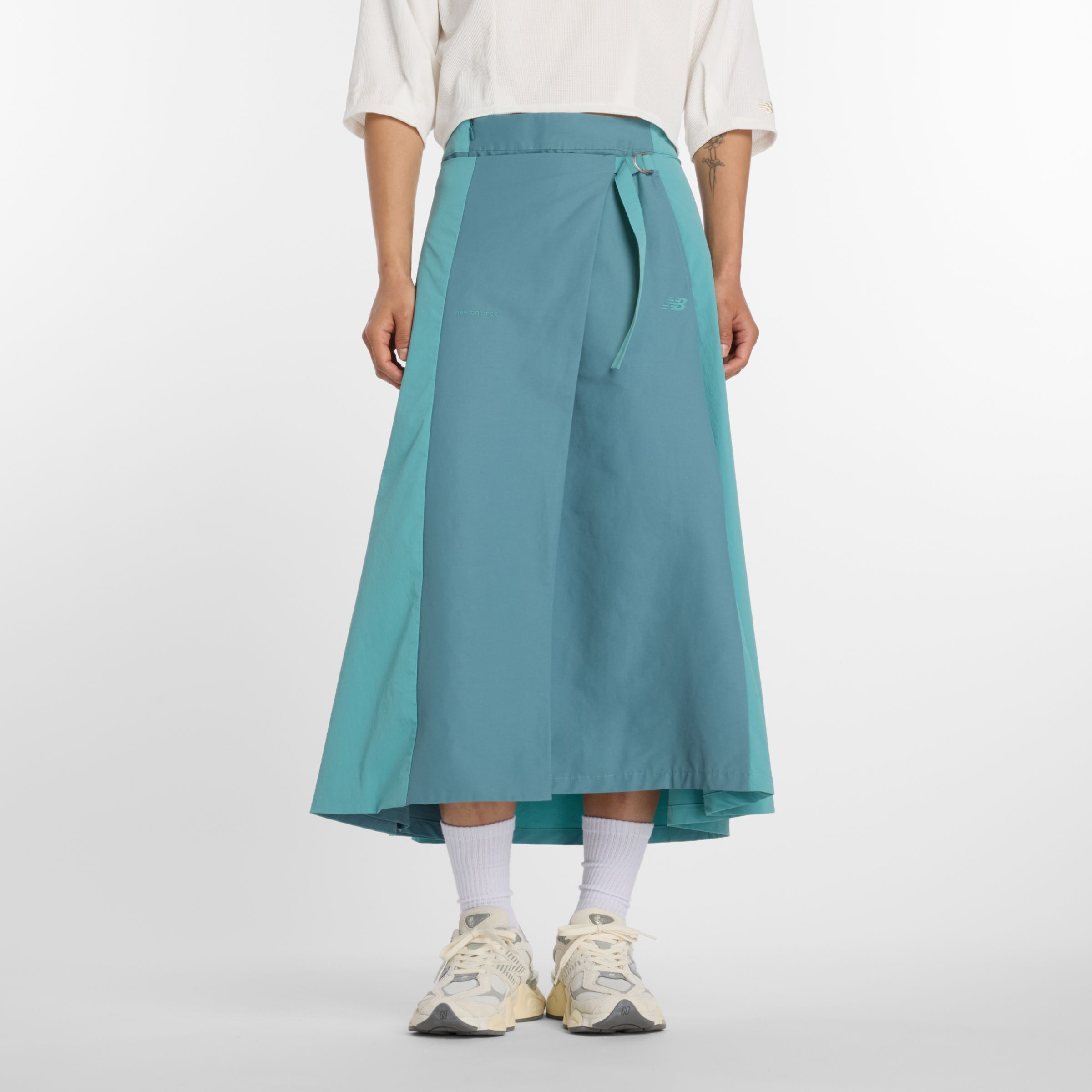 NB GREY カラーブロックスカート