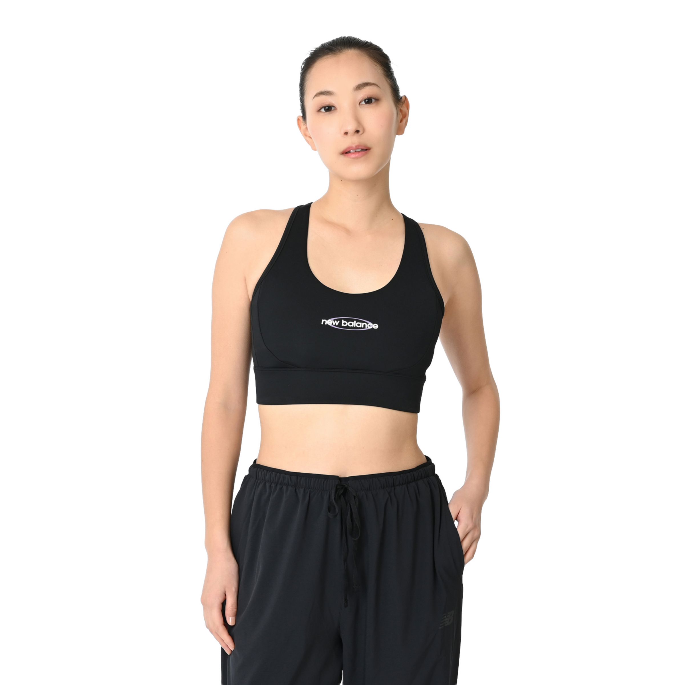 New Balance Tech Training Graphic Sports Bra, WB61P34TBK
