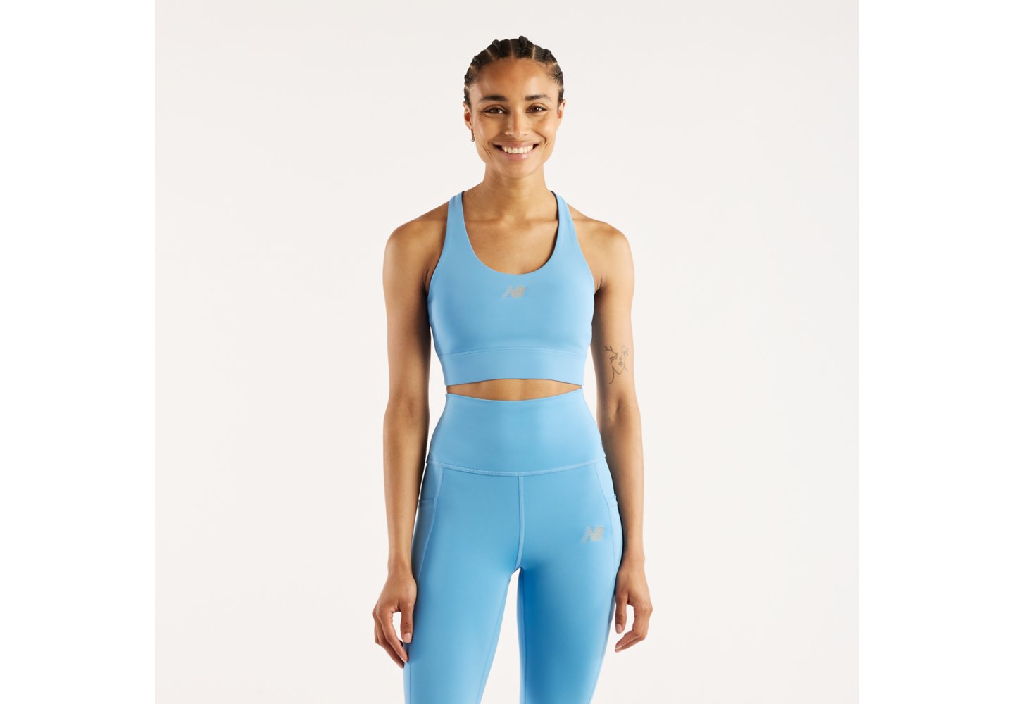 New Balance Tech Training Graphic Bra in Analog Blue — photo 1 of 1