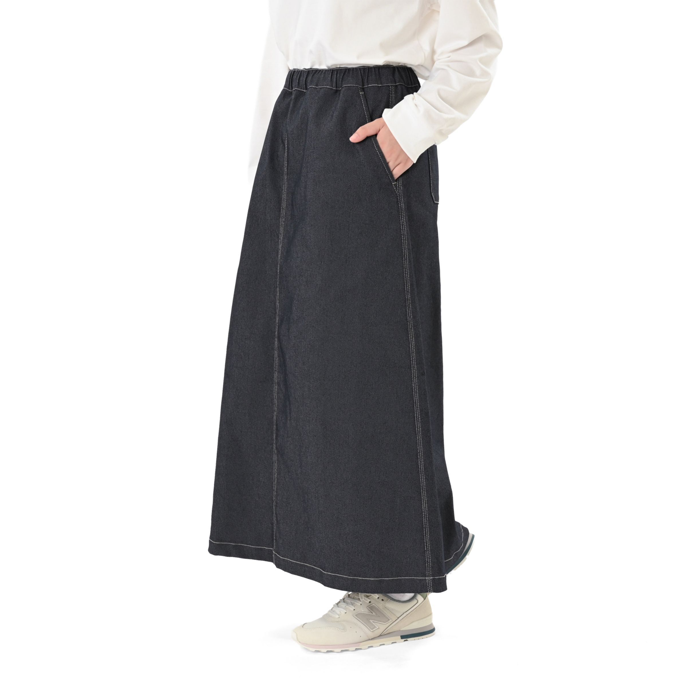 New Balance リジッドデニムライクスカート, WB62I1Q6NNY