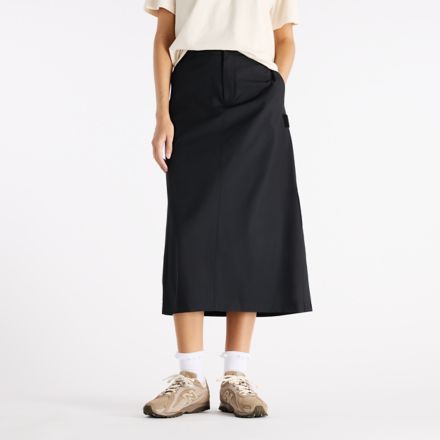 NBX Shifted Woven Midi Skirt, CAVIAR, WB62U0DFBK